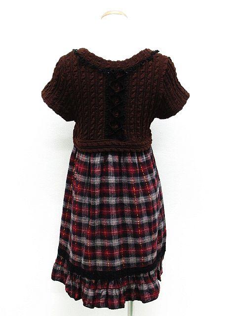 中古 アクシーズファム Axes Femme ニット ワンピース ミニ チェック 切替 レース フリル ベロアリボン 半袖 茶色 赤 黒 グの通販はau Pay マーケット ブランド古着のベクトル