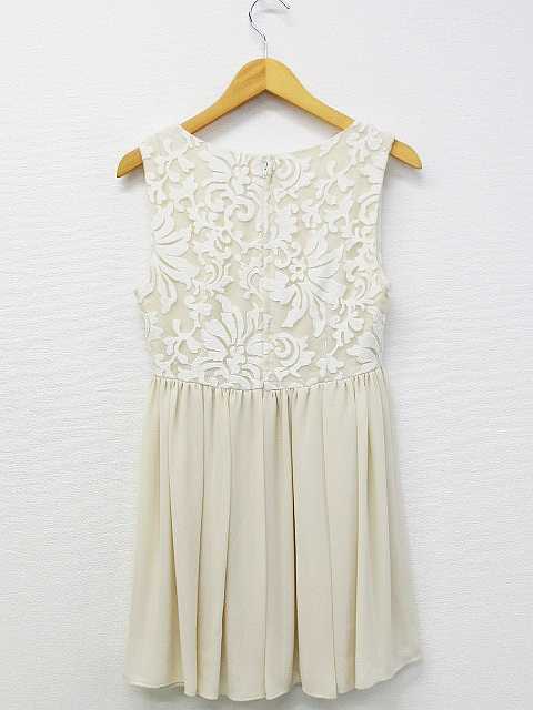 中古 ラグナムーン Lagunamoon ワンピース ドレス ノースリーブ ミニ丈 刺繍 シフォン ベージュ F 春夏 レディースの通販はau Pay マーケット ブランド古着のベクトル