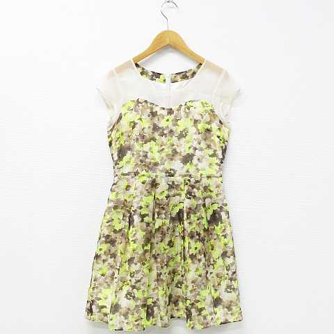 中古 トランテアン ソン ドゥ モード 31 Sons De Mode ワンピース ドレス ひざ丈 花柄 シースルー タック ベージュ 茶 36 の通販はau Pay マーケット ブランド古着のベクトル