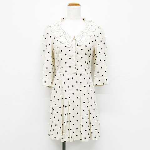 中古 Snidel ワンピース ドレス 七分袖 ミニ丈 衿レース シフォン素材 フレア ドット柄 ライトベージュ F の通販はau Pay マーケット ブランド古着のベクトル