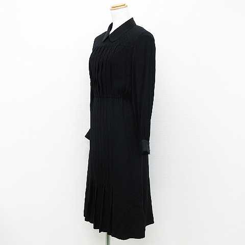 中古 Noir Robe オンワード樫山 シャツワンピース ドレス 長袖 総柄 ブラックフォーマル 切替 プリーツ シルク 黒の通販はau Pay マーケット ブランド古着のベクトル