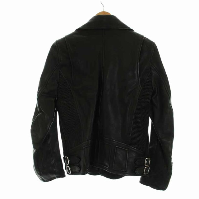 中古】ディーゼル DIESEL ライダースジャケット ダブル レザージャケット 革ジャン シープスキン 羊革 S 黒 ライダースジャケット