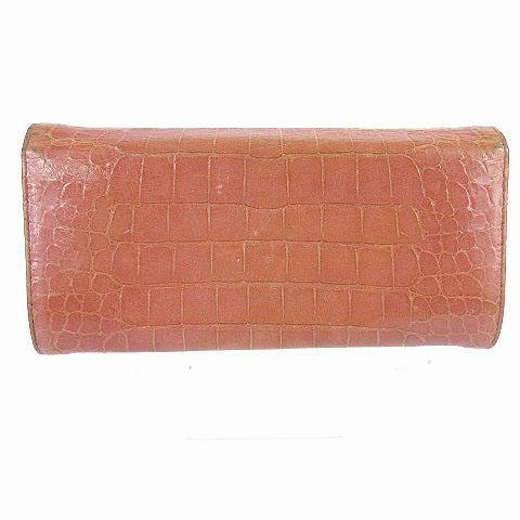 中古 ミュウミュウ Miumiu 長財布 二つ折り レザー 型押し クロコダイル ピンクベージュ レディースの通販はau Wowma ブランド古着のベクトル