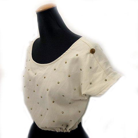 中古 ジャイロ Jayro ワンピース ひざ丈 半袖 ベージュ 黒 M スタッズ 切替 レディースの通販はau Pay マーケット ブランド古着のベクトル