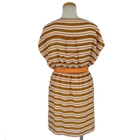 中古 ロペピクニック Rope Picnic ワンピース ひざ丈 ノースリーブ ベージュ 茶 オレンジ 38 ボーダー レディースの通販はau Pay マーケット ブランド古着のベクトル