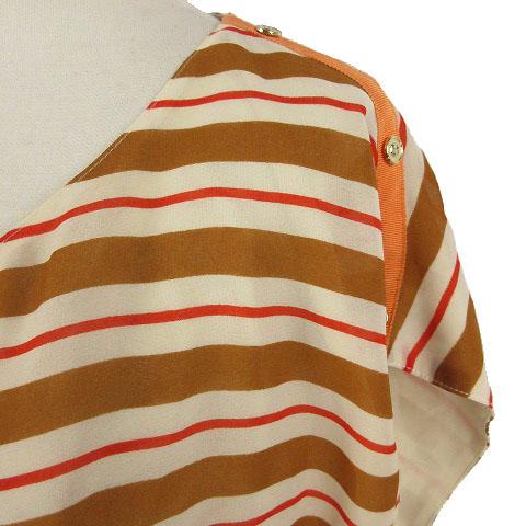 中古 ロペピクニック Rope Picnic ワンピース ひざ丈 ノースリーブ ベージュ 茶 オレンジ 38 ボーダー レディースの通販はau Pay マーケット ブランド古着のベクトル