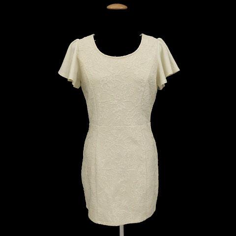中古 セシルマクビー Cecil Mcbee ワンピース ミニ 半袖 ベージュ オフ白 M 総レース レディースの通販はau Wowma ブランド古着のベクトル