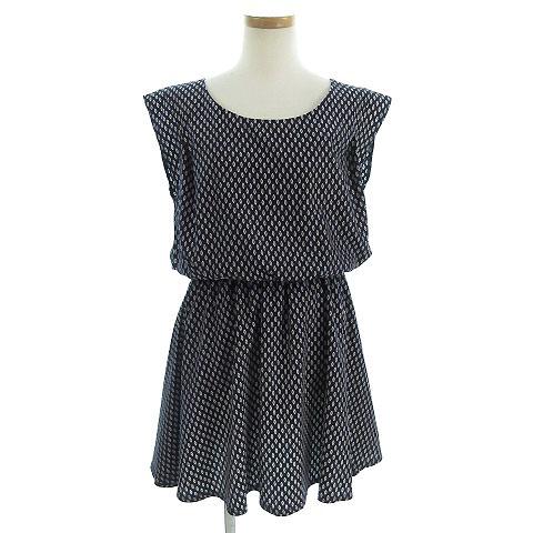 中古 アルシーヴ Archives ワンピース ミニ ノースリーブ 総柄 ネイビー 紺 白 レディースの通販はau Pay マーケット ブランド古着のベクトル