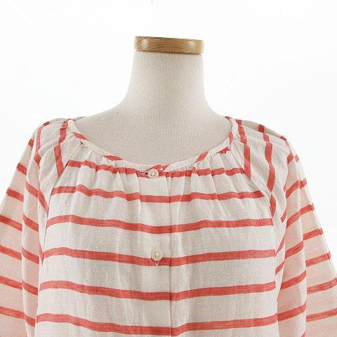 中古 スタディオクリップ Studio Clip ワンピース 七分袖 ミモレ丈 リネン混 ボーダー レッド 赤 オフ白 M レディースの通販はau Pay マーケット ブランド古着のベクトル