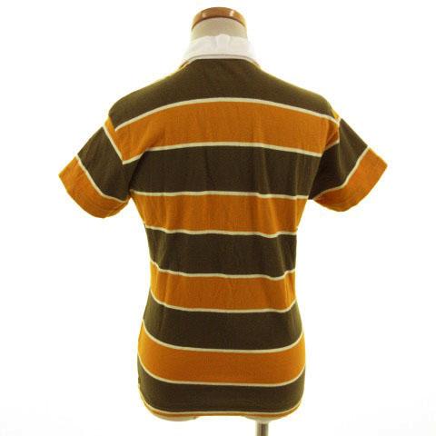 中古 プーマ Puma ポロシャツ 半袖 ボーダー コットン カーキ 山吹色 ベージュ 白 S レディースの通販はau Pay マーケット ブランド古着のベクトル