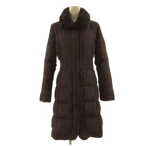 中古】モンクレール MONCLER ダウンコート 長袖 茶タグ ブラウン 茶 1 ...