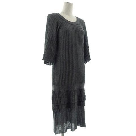 中古 ラボラトリーワーク Laboratory Work ワンピース ミモレ丈 七分袖 ニット ストレッチ ウール混 グレー Mの通販はau Wowma ブランド古着のベクトル