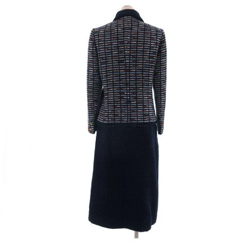 中古 東京ベルモード スーツ フォーマル 昭和レトロ ジャケット ステンカラー ツイード スカート ミディ丈 紺 9の通販はau Pay マーケット ブランド古着のベクトル