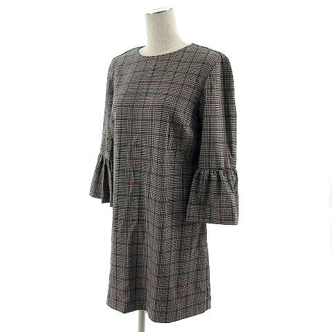 中古 ザラウーマン Zara Woman ワンピース 七分袖 ひざ丈 グレンチェック ブラック 黒 グレー レッド 赤 Sの通販はau Pay マーケット ブランド古着のベクトル