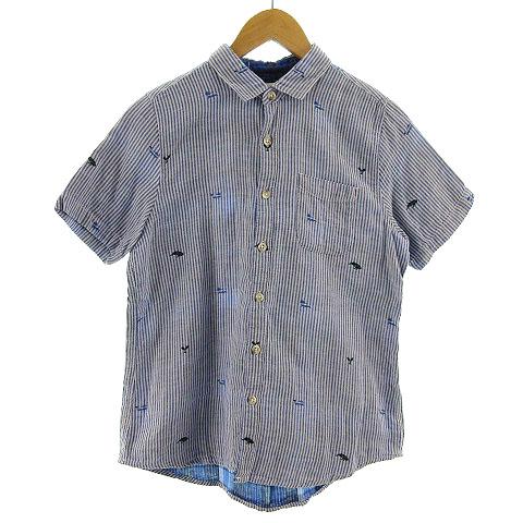 中古 グラニフ Graniph シャツ 半袖 ガーゼ地 ストライプ ブルー 青 ホワイト 白 Ss メンズ レディースの通販はau Pay マーケット ブランド古着のベクトル