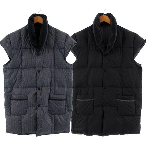 中古 ポールスチュアート Paul Stuart ダウンジャケット 半袖 リバーシブル ロング丈 総柄 紺系 マルチカラー Lの通販はau Pay マーケット ブランド古着のベクトル