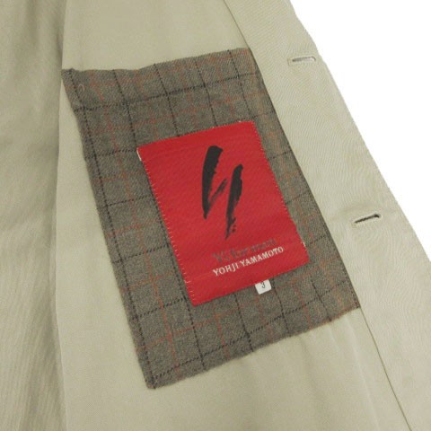 【中古】ワイズフォーメン Y's for men YOHJI YAMAMOTO コート コンバーチブルカラー カーキ系 カーキベージュ 3