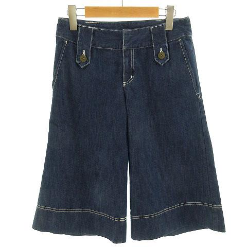 【中古】コムサモデルズ COMME CA MODELS パンツ 七分袖 デニム ブルー 青 S レディース