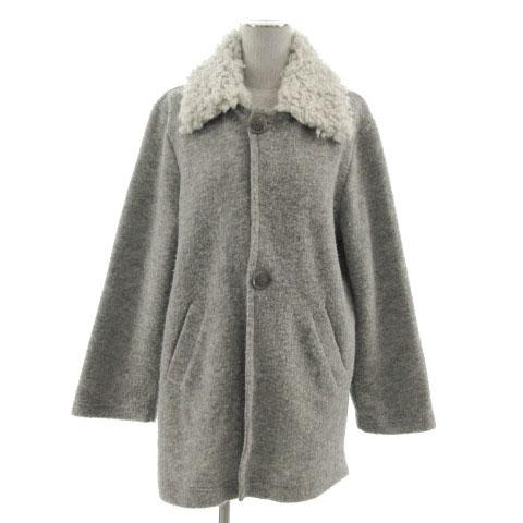 コントラスト フェイクパール ニット コート Zara ニットコート