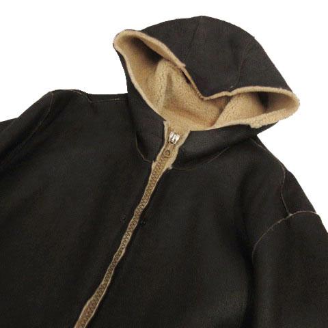 【中古】ジャンニガリアノーネ G.GUAGLIANONE ジャケット フーディー ベージュ ムートンライナー 独立使用可能 茶 M 中古】ジャンニガリアノーネ G.GUAGLIANONE ジャケット フーディー