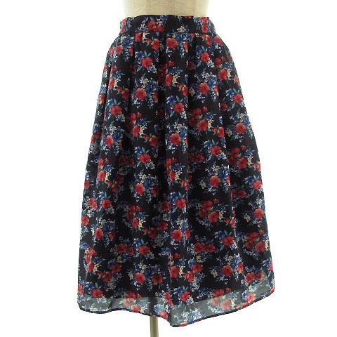 中古 テチチ Te Chichi スカート ミモレ丈 フレアー 花柄 総柄 ネイビー 紺 ピンク ブルー 青 グリーン 緑 白の通販はau Pay マーケット ブランド古着のベクトル