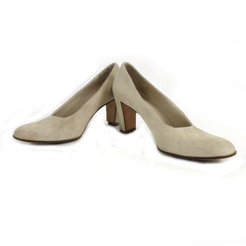 中古】プラダ PRADA パンプス イタリア製 ベージュ系 36.5 レディース