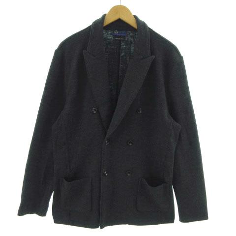 【中古】コルシーニ corsini ジャケット ニット ピークドラペル ダブル ウール 日本製 グレー 50 メンズの通販は 5,546円