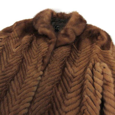 中古】サガミンク SAGA MINK コート アウター 毛皮 ミンク ブラウン 茶