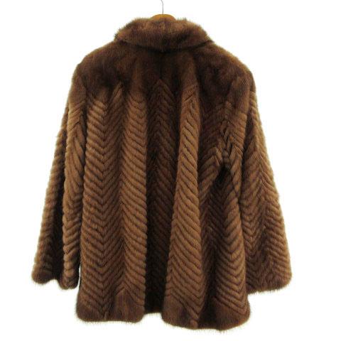 【中古】サガミンク SAGA MINK コート アウター 毛皮 ミンク ブラウン 茶 13 レディース_5