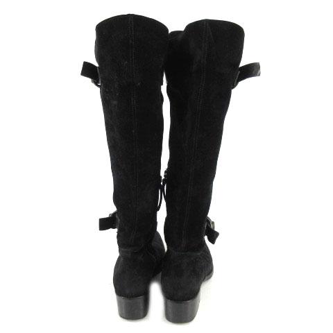 中古】ブッテロ BUTTERO ブーツ ロングブーツ スウェード ベルト