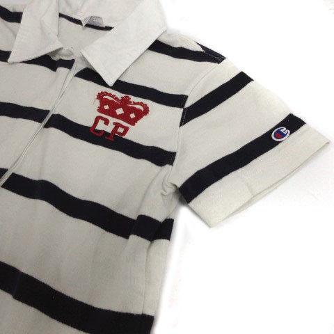 中古】チャンピオン CHAMPION ポロシャツ ラガーシャツ 半袖 ボーダー