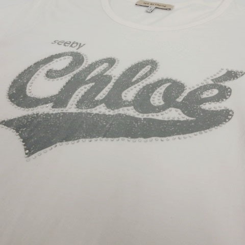 中古】シーバイクロエ SEE BY CHLOE Tシャツ 半袖 ロゴプリント ライン