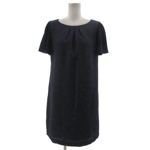 中古 スープ Soup ワンピース ひざ丈 半袖 ギャザーネック 袖切替え 立体模様 花柄 ネイビー 紺 9 レディースの通販はau Pay マーケット ブランド古着のベクトル