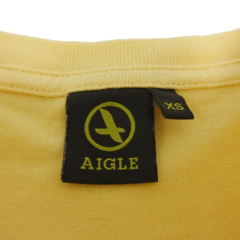 中古】エーグル AIGLE Tシャツ 半袖 ロゴプリント イエロー 黄 レッド