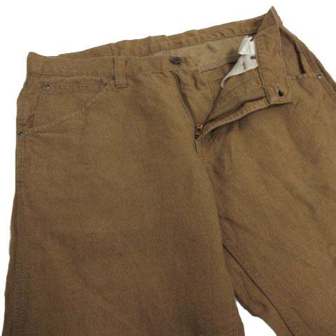 【中古】ユニオンステーション UNION STATION パンツ クロップド フレンチリネン FRENCH LINEN ブラウン 茶 M