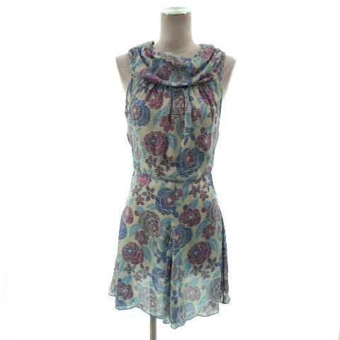 中古】アナスイ ANNA SUI ワンピース ドレープネック ミディ丈 シルク 