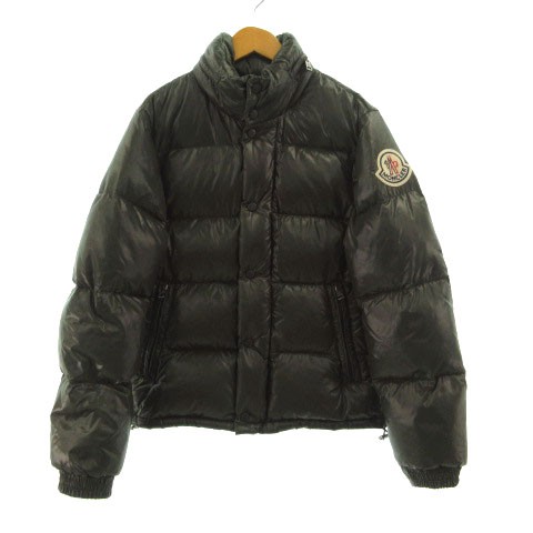 【中古】モンクレール MONCLER エベレスト ダウンジャケッ 収納フード デカワッペン カーキ 1 メンズ