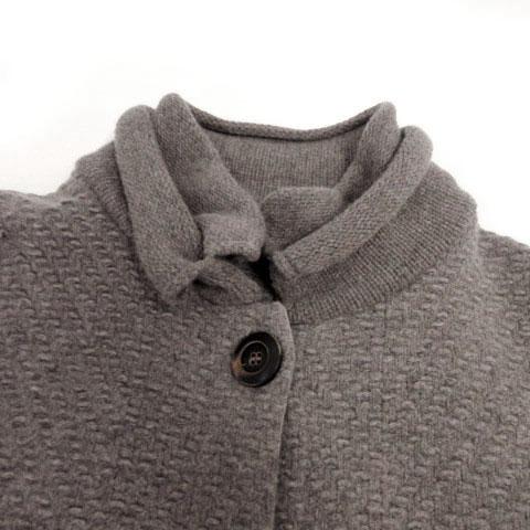 【中古】FABIANA FILIPPI コート ニット スタンドカラー シルク混 カシミヤ混 イタリア製 グレージュ系 M 中古】FABIANA FILIPPI コート ニット スタンドカラー シルク混