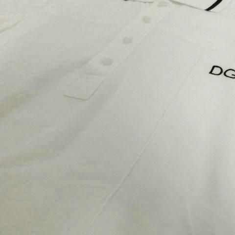 【DOLCE&GABBANA】イタリア製 DGロゴ 刺繍ロゴ ポロシャツ 44 ドルチェ&ガッバーナ ドルガバ DOLCE&GABBANA ポロシャツ 半袖