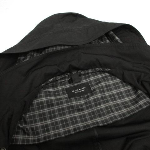 【中古】BURBERRY BLACK LABEL コート フーディー キルティング中綿入りライナー 単独使用可能  リバーシブル 黒 紺 M 中古】BURBERRY BLACK LABEL コート フーディー キルティング中綿入り