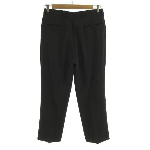 【中古】ARMANI COLLEZIONI スーツ ジャケット テーラードカラー 3B パンツ 斜めストライプ ウール混 黒 グレー 48_6
