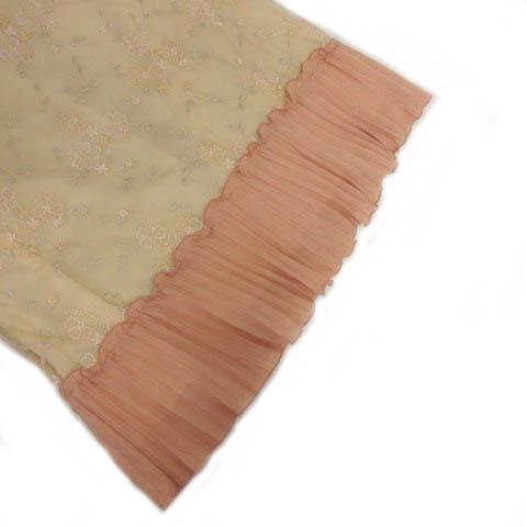 【中古】トッカ TOCCA ワンピース リボン パフスリーブ ひざ丈 花柄刺繍レース プリーツ ベージュ ピンクベージュ系 0 中古】トッカ TOCCA ワンピース リボン パフスリーブ ひざ丈 花柄刺繍