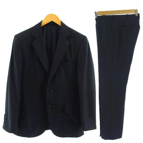 【中古】クレイトン Clayton スーツ Ermenegildo Zegna ジャケット テーラード パンツ シャドーストライプ 紺 92A5