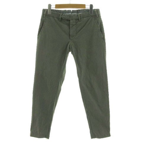 【中古】鎌倉シャツ 134 NAPOLI パンツ チノパン テーパード ステッチ ストレッチ イタリア製 コットン混 カーキ 44の通販は