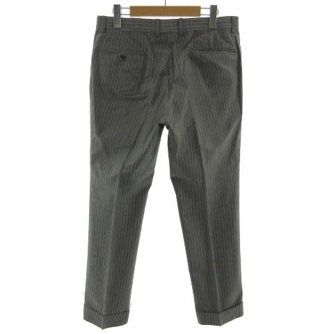 【中古】ゼルビーノ ZERBINO スーツ ジャケット パンツ 半光沢 シルク混 ストライプ グレー 白 サイズ44相当_7