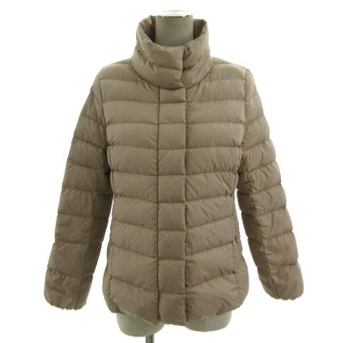 【中古】ラ・エフ パウダータフタダウンコート ショートタイプ 3605-78009 ヴィクトリアダックダウン ベージュ系 2S