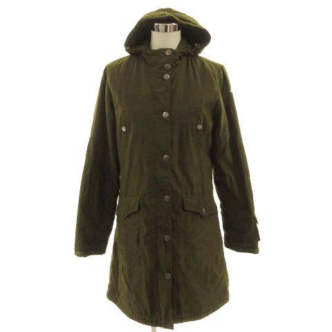 【中古】アディダス adidas コート 710123 KCK002 ミリタリー フーディー ロゴ刺繍 ダブルジップ 中綿入り カーキ OTの通販は 4,920円