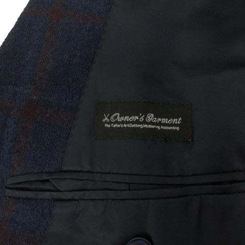 【中古】Owner's Garment スーツ ジャケット パンツ 起毛 エルメネジルドゼニア イタリア製生地 格子柄 紺 青 赤_8