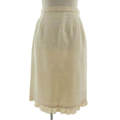 【中古】未使用品 クロエ CHLOE スーツ スカートスーツ ジャケット テーラード 半袖 スカート ミディ丈 ベージュ 42_5