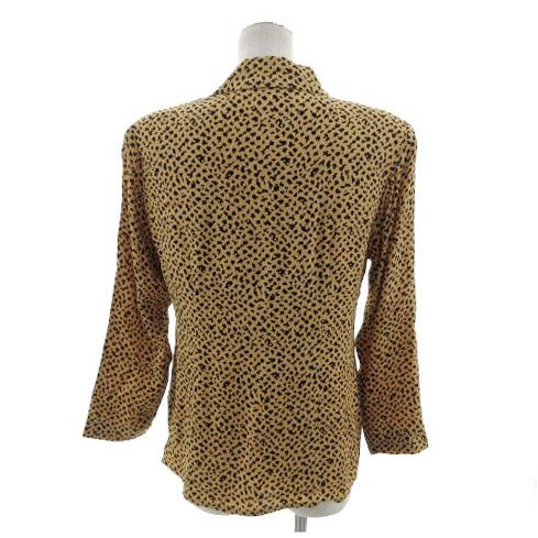 【中古】イヴサンローラン YVES SAINT LAURENT ジャケット ビンテージ テーラード 3B 薄手 アニマル柄 茶系 黒 36_5